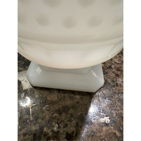 Vintage footed, milk glass compote - Picture 6 of 6